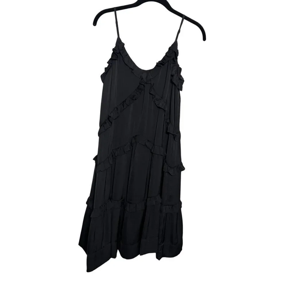 Rebecca Minkoff Sasha Black Sleeveless Ruffle Mini Dress Sz. XS